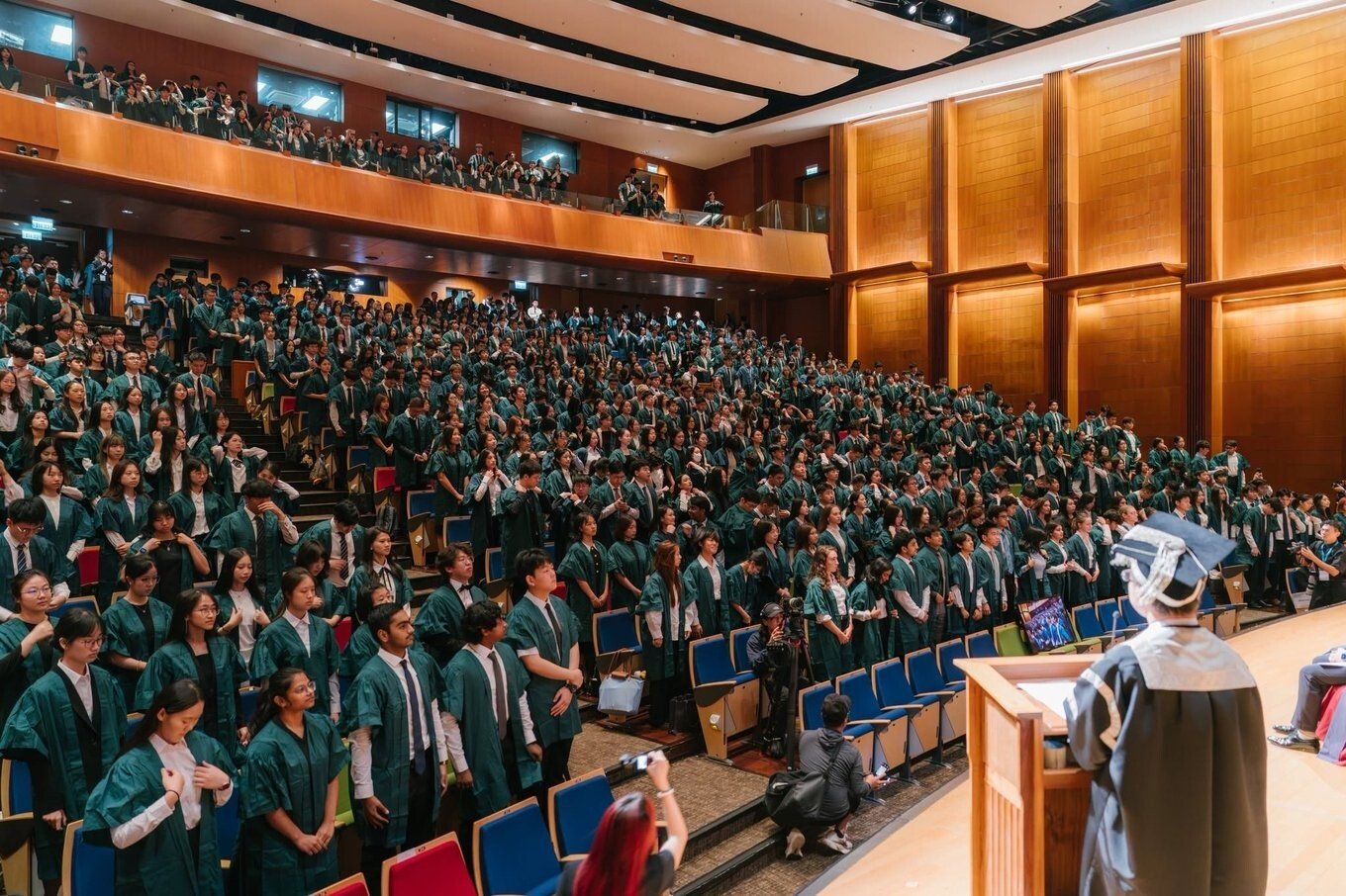 Students gather for a graduation ceremony at The University of Hong Kong in Hong Kong, Aug. 26. Photo from the universitys Facebook page